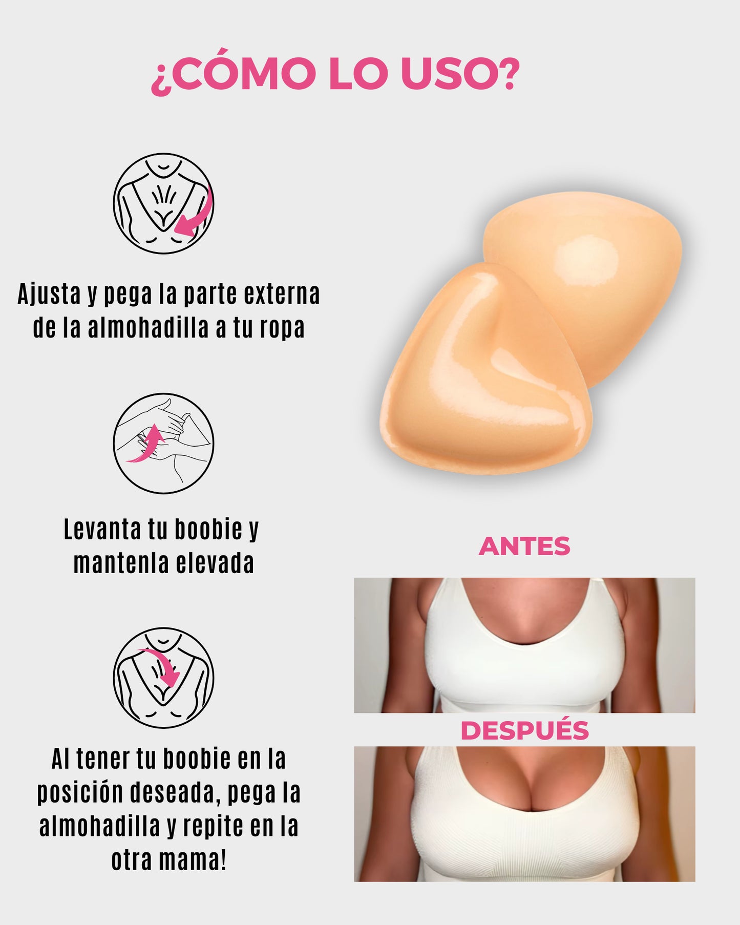 BOOST ®️ - Almohadilla Pegajosa Para Aumentar 2 Tallas Más Tu Busto