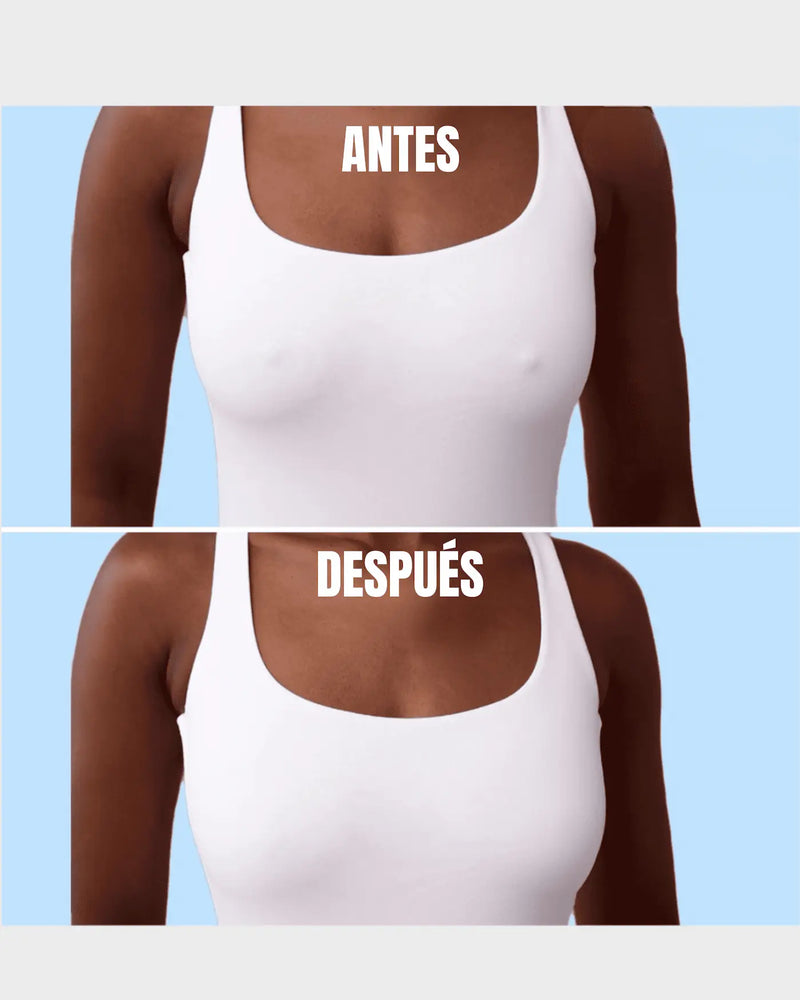 observa el antes y el después de usar nuestras pezoneras de boob up